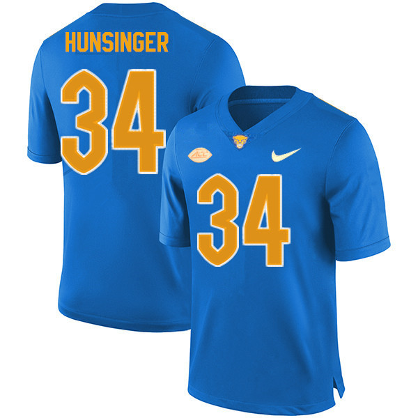 Men #34 Jacob Hunsinger Pitt Panthers College Football Jerseys Sale-New Royal